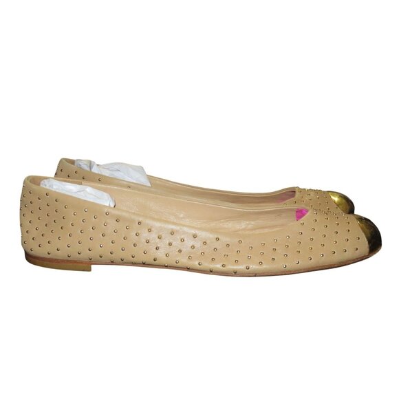 Giuseppe Zanotti Shoes - GIUSEPPE ZANOTTI Embellished Ballerina Gold Cap Toe Ballet Flats 40.5 or US 9.5